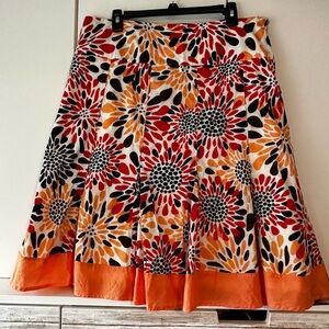 🌼🧡 ✨ DFA New York Floral Circle Print A-Line Skirt Size 16